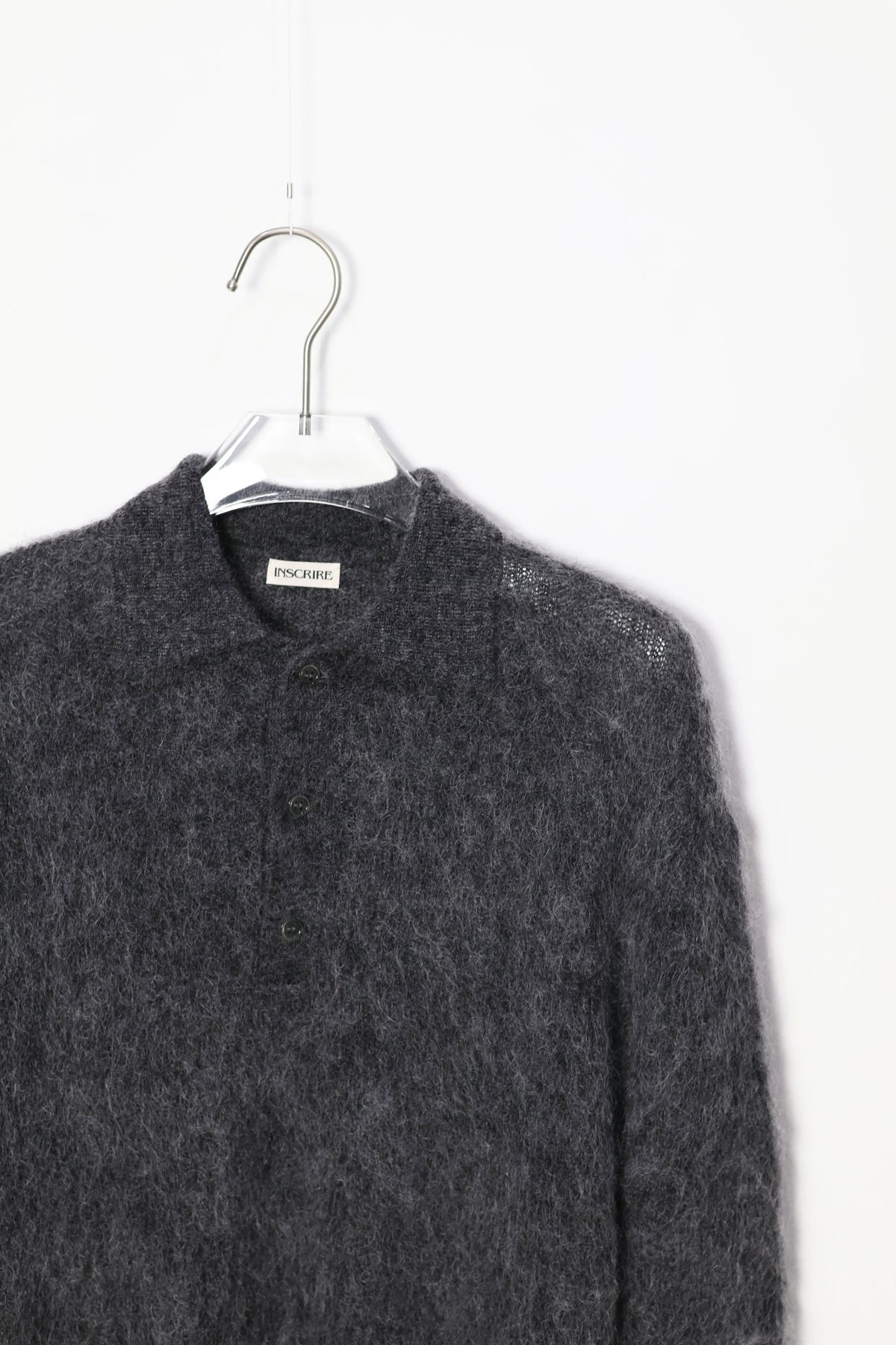 INSCRIRE - Mohair Polo - CHARCOAL