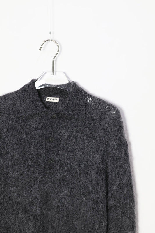 INSCRIRE - Mohair Polo - CHARCOAL