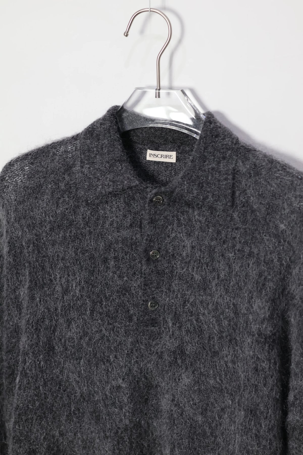 INSCRIRE - Mohair Polo - CHARCOAL