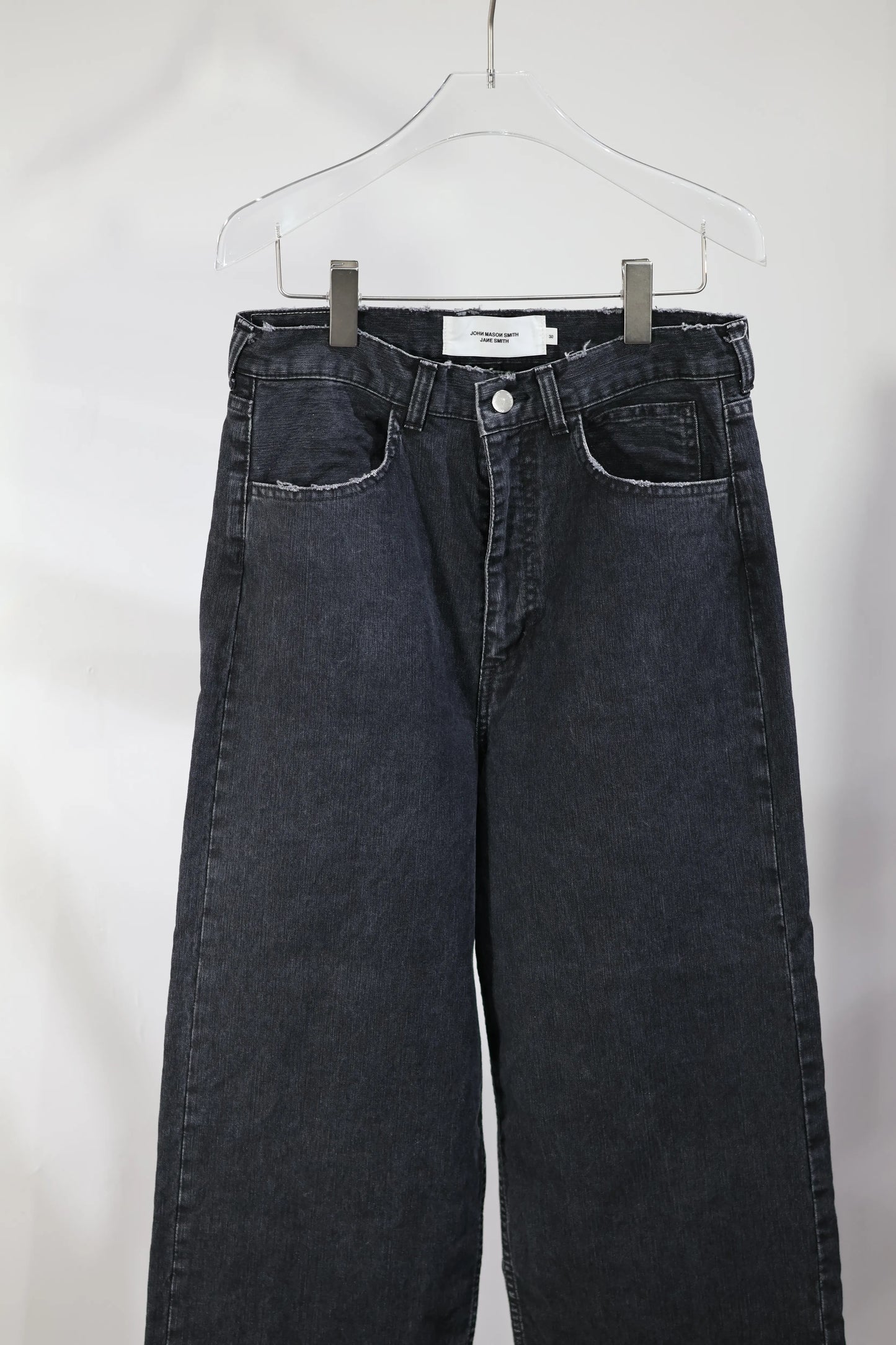 JOHN MASON SMITH / JANE SMITH - SULFUR DYE HEAVY DUCK CLOTH 5 POCKET PANTS - BLACK