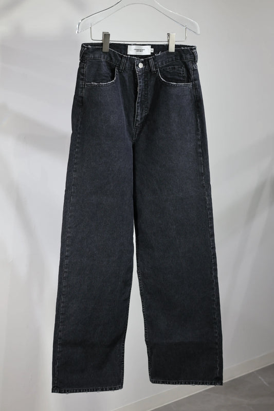 JOHN MASON SMITH / JANE SMITH - SULFUR DYE HEAVY DUCK CLOTH 5 POCKET PANTS - BLACK