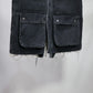 JOHN MASON SMITH / JANE SMITH - SULFUR DYE HEAVY DUCK CLOTH OVERSIZED HUNTING VEST - BLACK