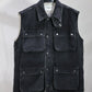 JOHN MASON SMITH / JANE SMITH - SULFUR DYE HEAVY DUCK CLOTH OVERSIZED HUNTING VEST - BLACK