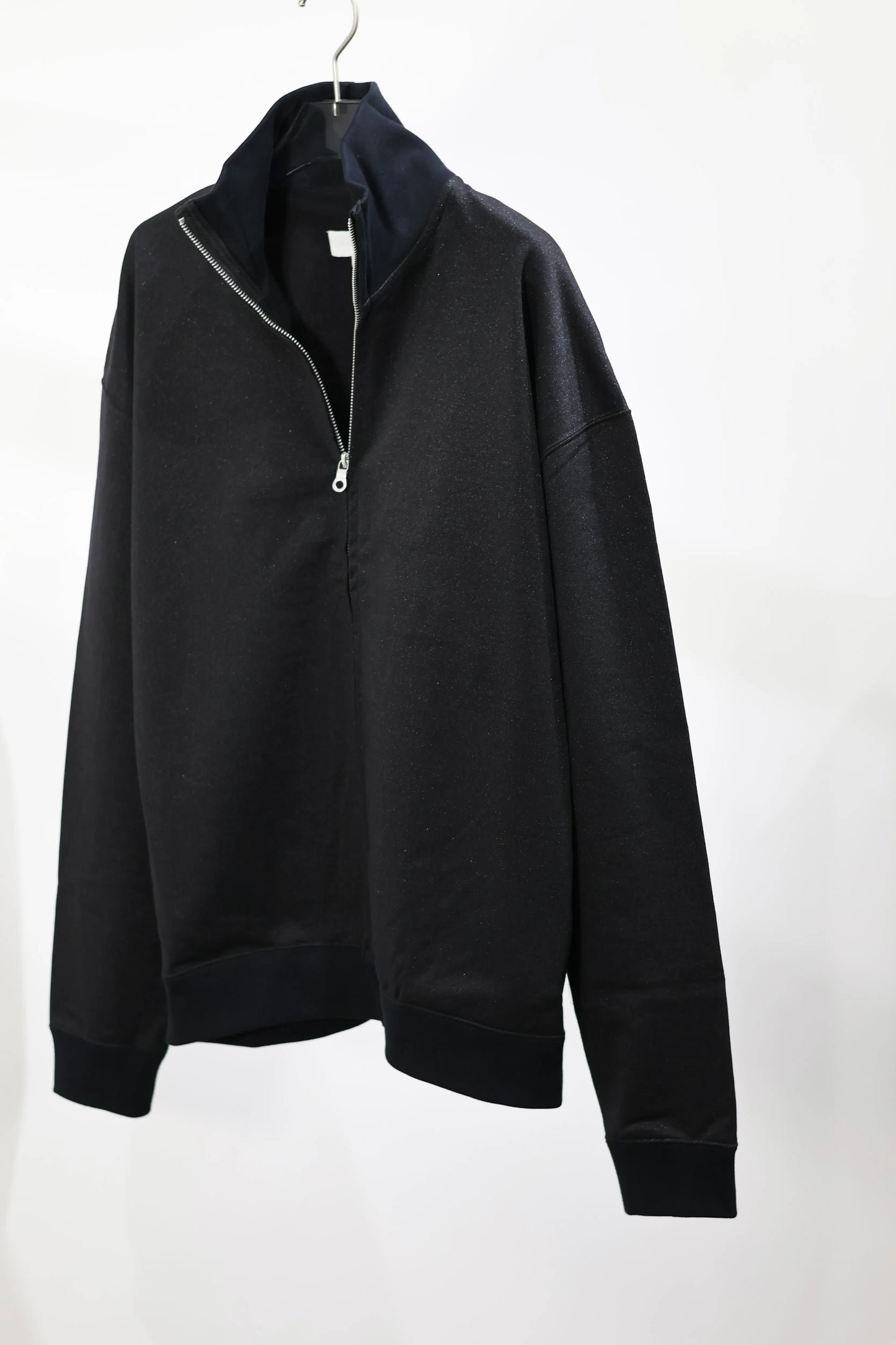 KANEMASA PHIL. - Ex. un Glittery Zip Sweat - BLACK
