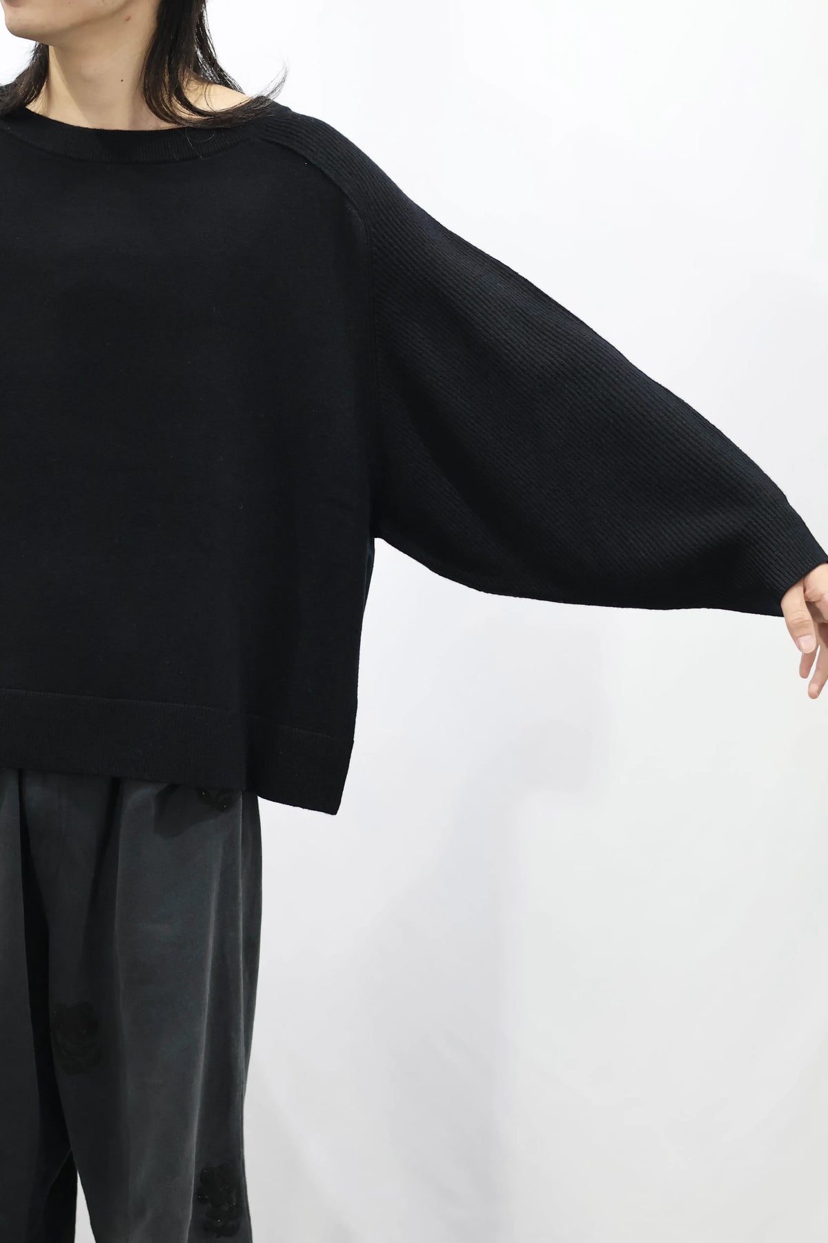 nakedgauge - MERINO WOOL PULLOVER - BLACK