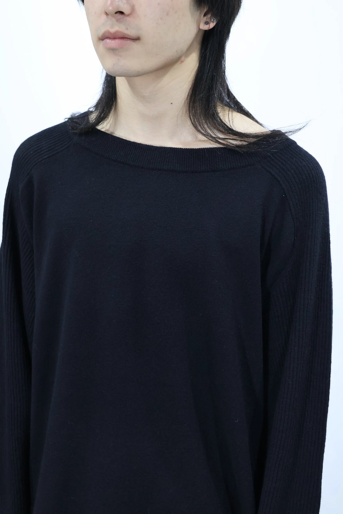 nakedgauge - MERINO WOOL PULLOVER - BLACK