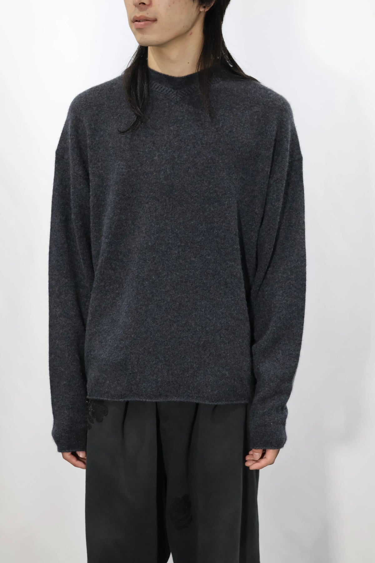 nakedgauge - COMFORT TOUCH DOUBLE COLLAR PULLOVER - CHARCOAL GRAY