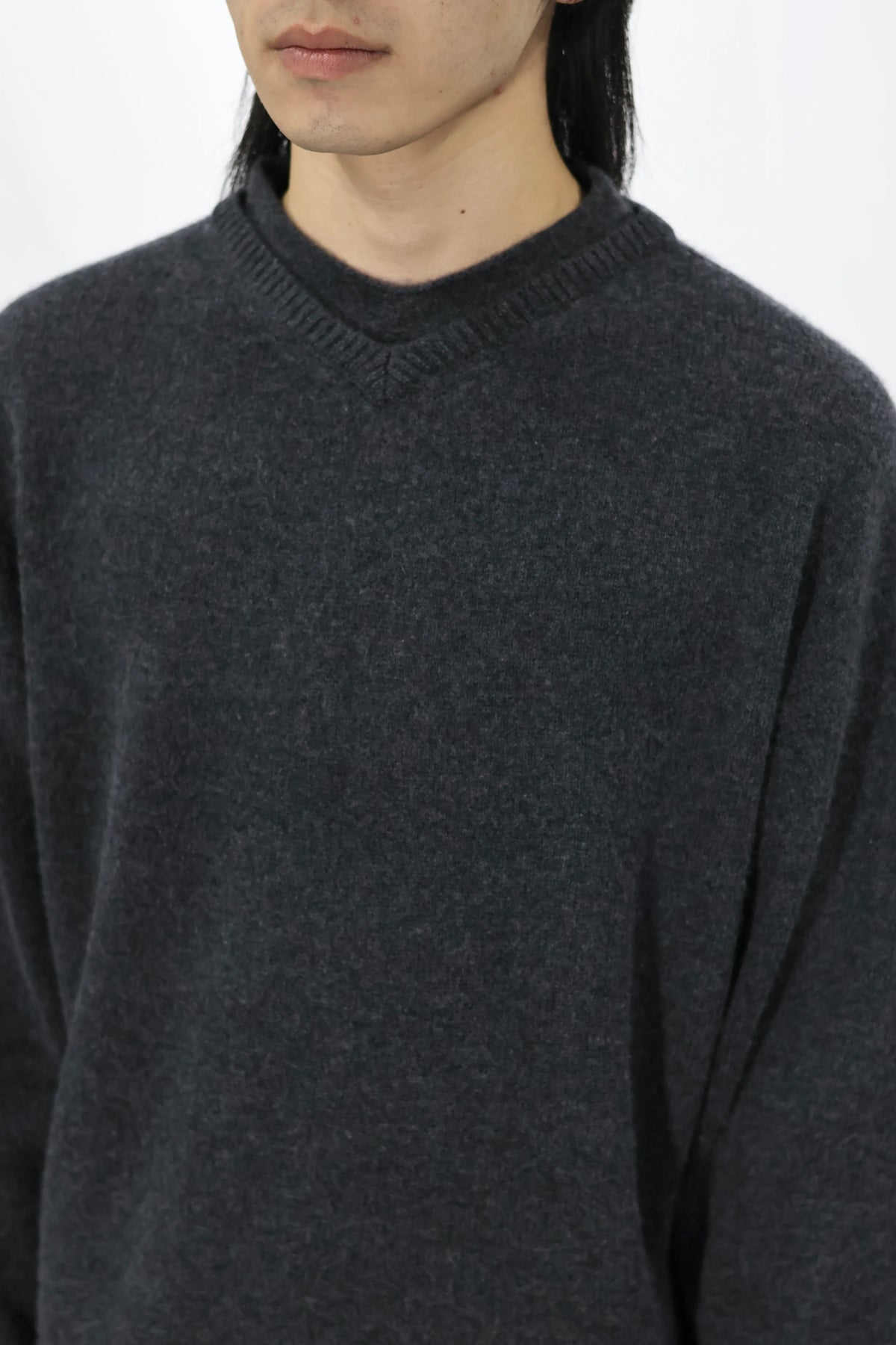 nakedgauge - COMFORT TOUCH DOUBLE COLLAR PULLOVER - CHARCOAL GRAY