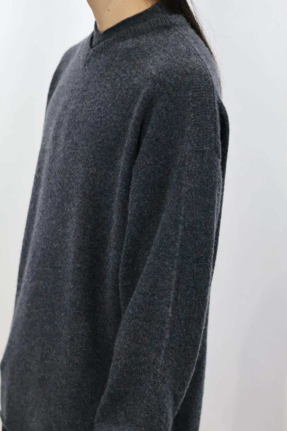 nakedgauge - COMFORT TOUCH DOUBLE COLLAR PULLOVER - CHARCOAL GRAY