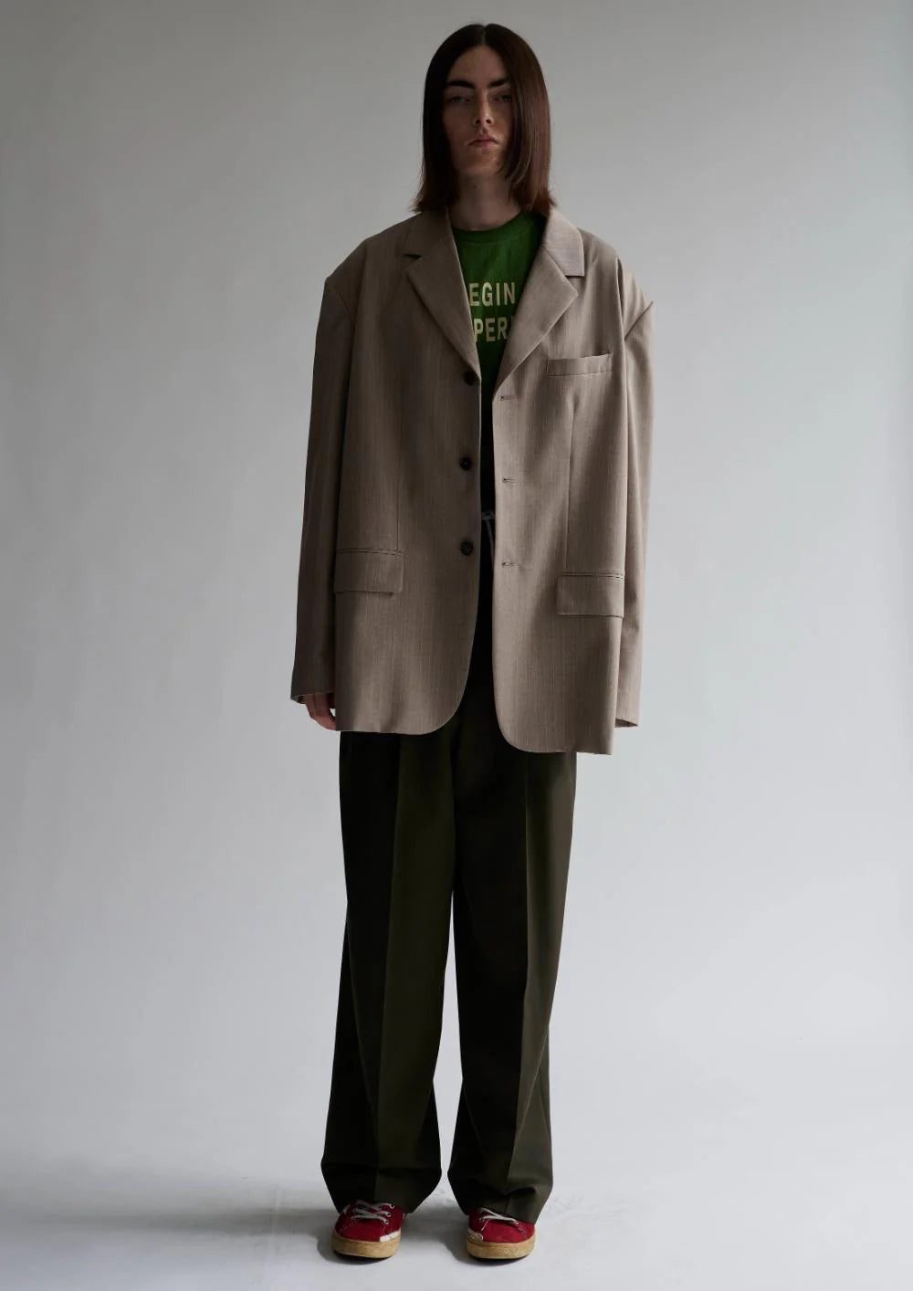 INSCRIRE Wool Back Open Jacket - BEIGE STRIPE – un INSCRIRE Wool Back Open Jacket - BEIGE STRIPE – un