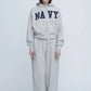 INSCRIRE - Navy Zip Hoodie - LT.GREY