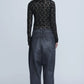 INSCRIRE - Hybrid Sweat Denim Pants - BLACK × BLACK