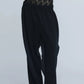 INSCRIRE - Hybrid Sweat Denim Pants - BLACK × BLACK