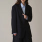 INSCRIRE - Wool 2-way Over Size Jacket - NAVY STRIPE