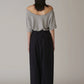 INSCRIRE - Wool Over Size Pants - NAVY STRIPE