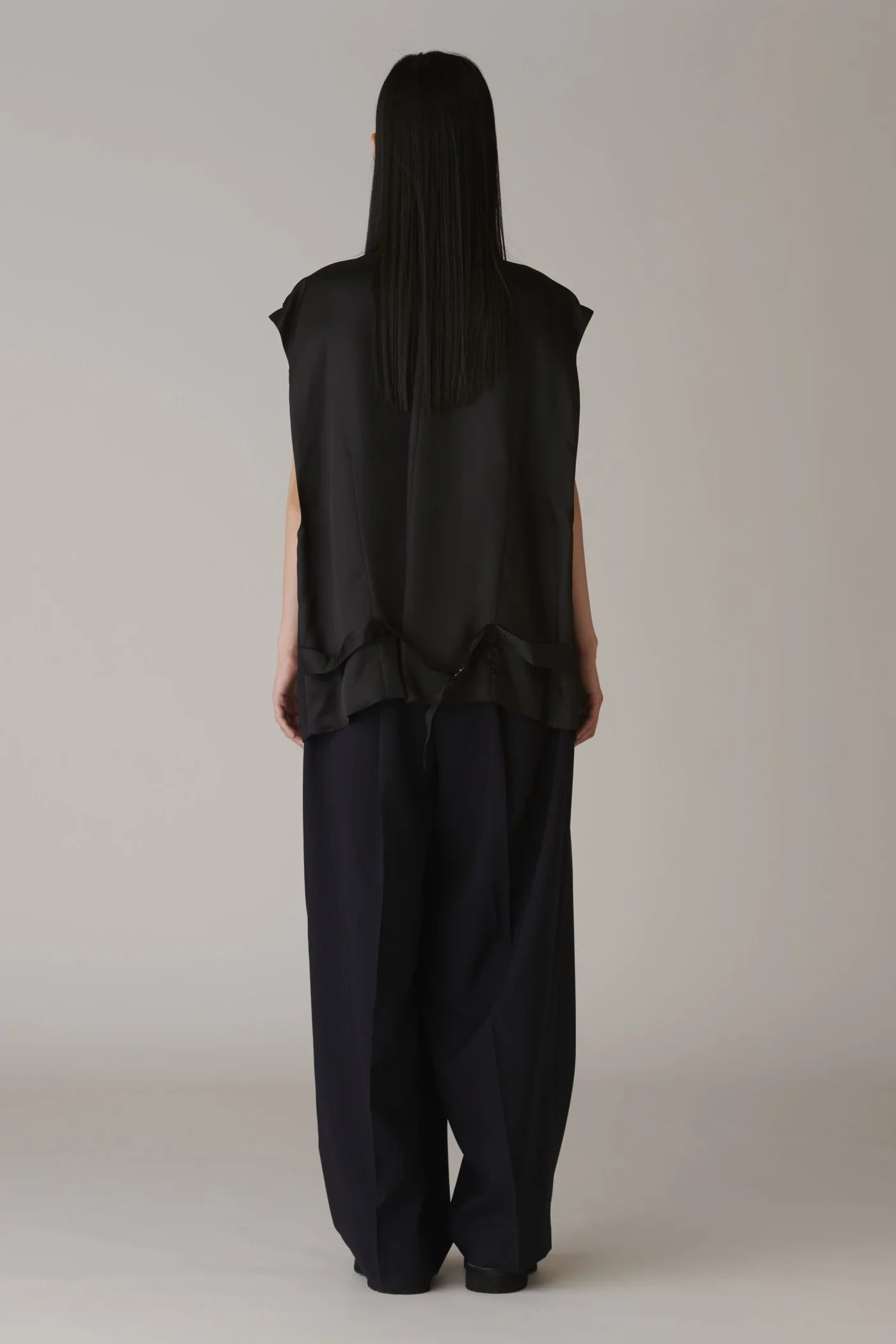 INSCRIRE - Wool Over Size Gilet - NAVY STRIPE
