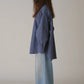 INSCRIRE - Cotton Check Cape Shirt - BLUE