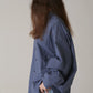 INSCRIRE - Cotton Check Cape Shirt - BLUE