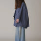 INSCRIRE - Cotton Check Cape Shirt - BLUE