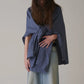 INSCRIRE - Cotton Check Cape Shirt - BLUE