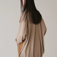 INSCRIRE - Cotton 16G Over Size V neck Cardigan - BLACK × GREY