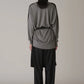 INSCRIRE - Cotton 16G Over Size V neck Cardigan - BLACK × GREY