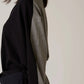 INSCRIRE - Cotton 16G Over Size V neck Cardigan - BLACK × GREY