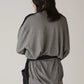 INSCRIRE - Cotton 16G Over Size V neck Cardigan - BLACK × GREY