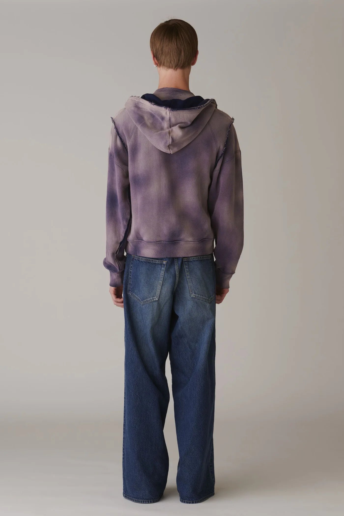 INSCRIRE - Used Denim Baggy Pants - DK.BLUE