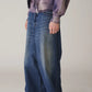 INSCRIRE - Used Denim Baggy Pants - DK.BLUE