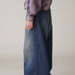 INSCRIRE - Used Denim Baggy Pants - DK.BLUE