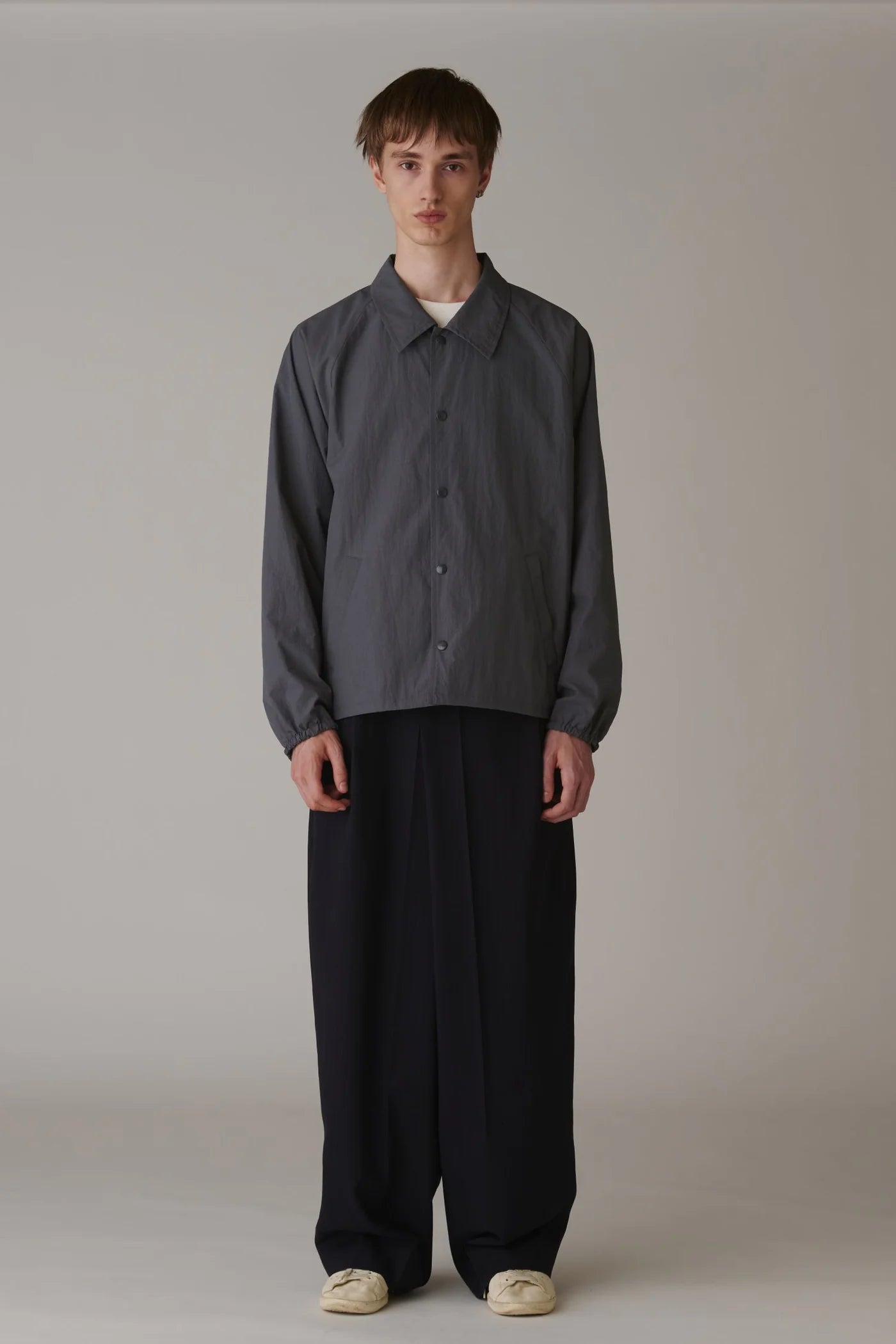 INSCRIRE - Wool Over Size Pants - NAVY STRIPE – un