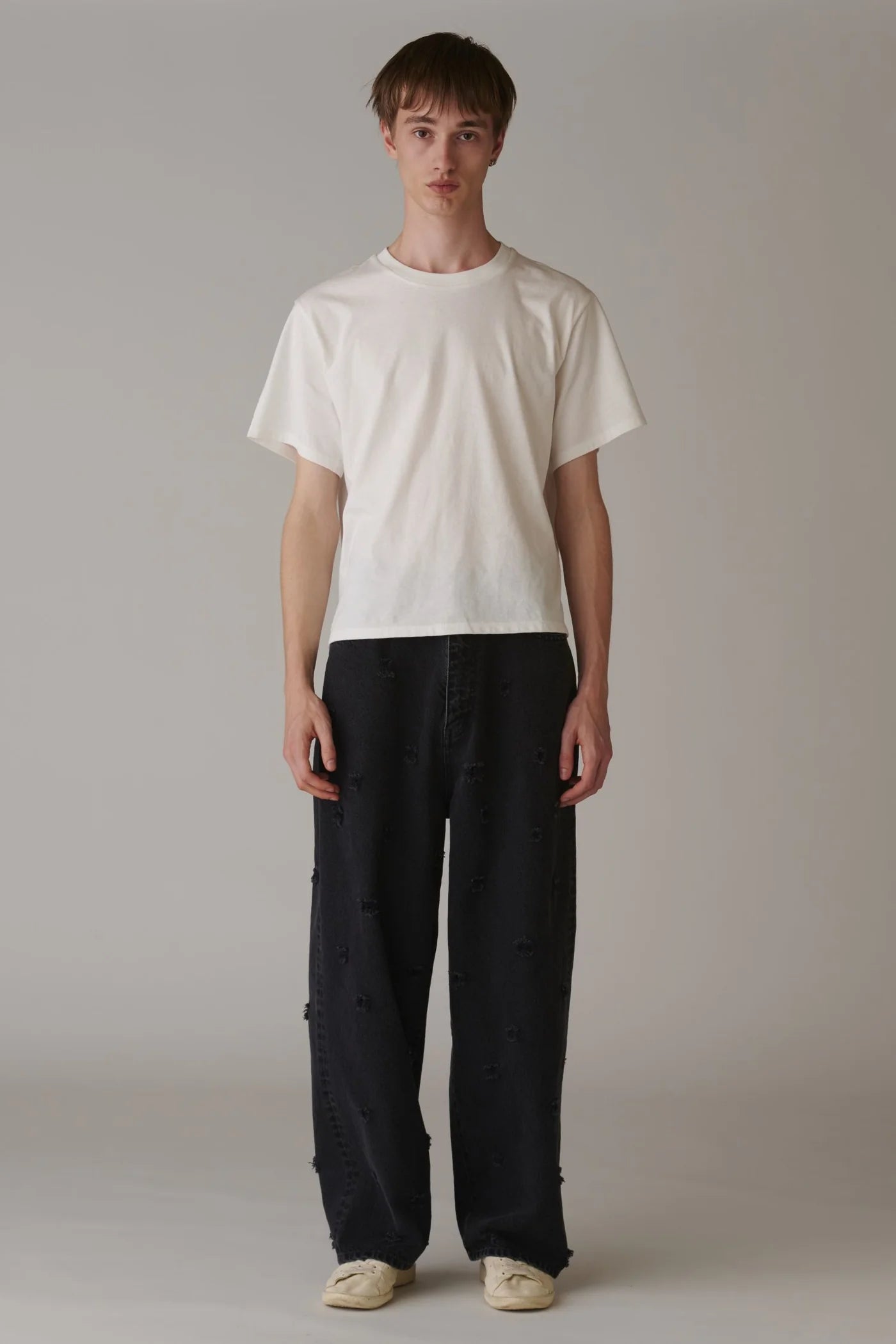 INSCRIRE - Dot Hole Denim Pants - BLACK USED