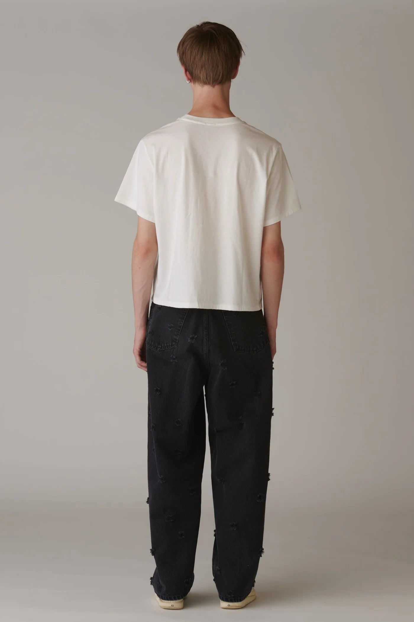 INSCRIRE - Dot Hole Denim Pants - BLACK USED