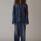 INSCRIRE - Used Denim Zip Up Blouson - DK.BLUE USED