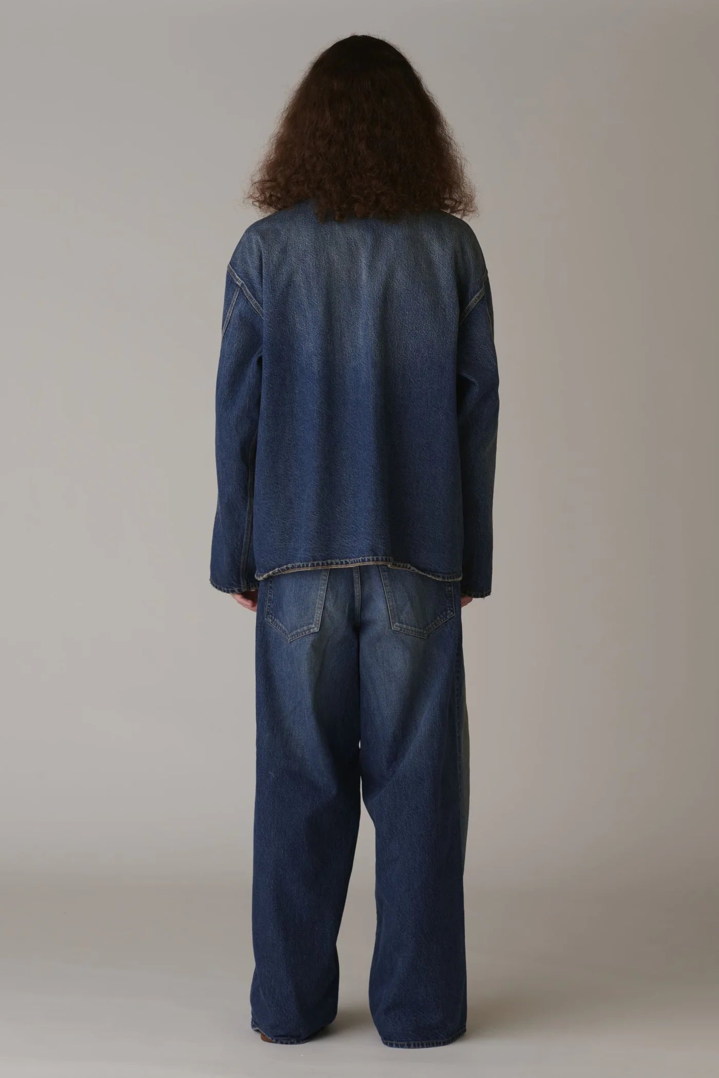 INSCRIRE - Used Denim Zip Up Blouson - DK.BLUE USED