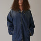 INSCRIRE - Used Denim Zip Up Blouson - DK.BLUE USED