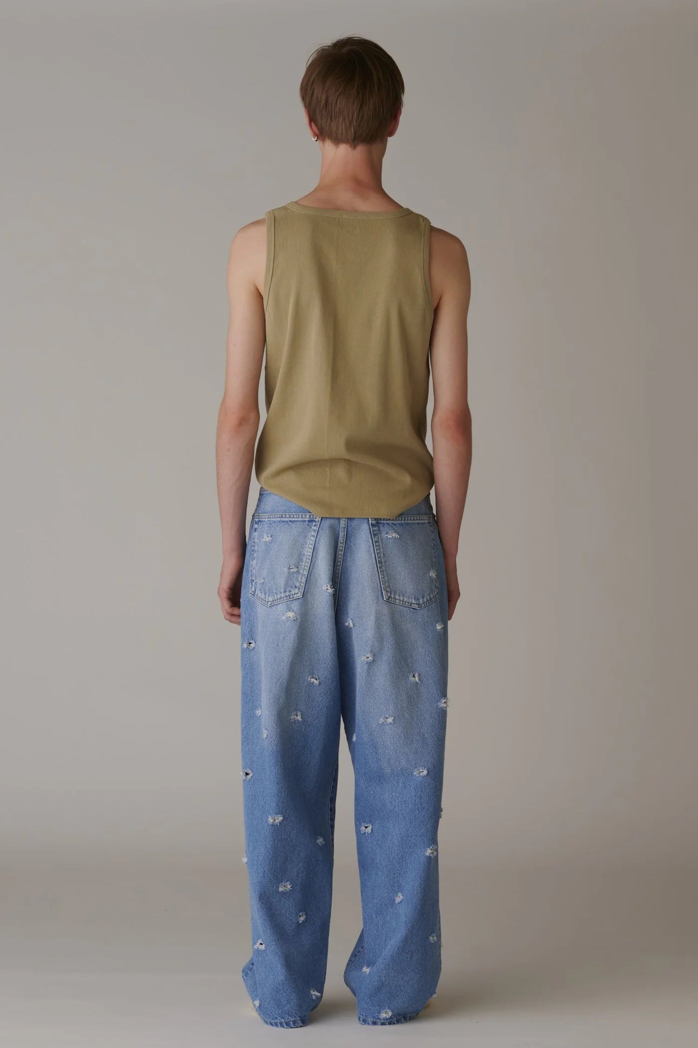 INSCRIRE - Dot Hole Denim Pants - BLUE USED