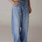 INSCRIRE - Dot Hole Denim Pants - BLUE USED