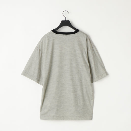 KANEMASA PHIL. - 36G Wool Stripe S/S Tee - BEIGE(Regents White)