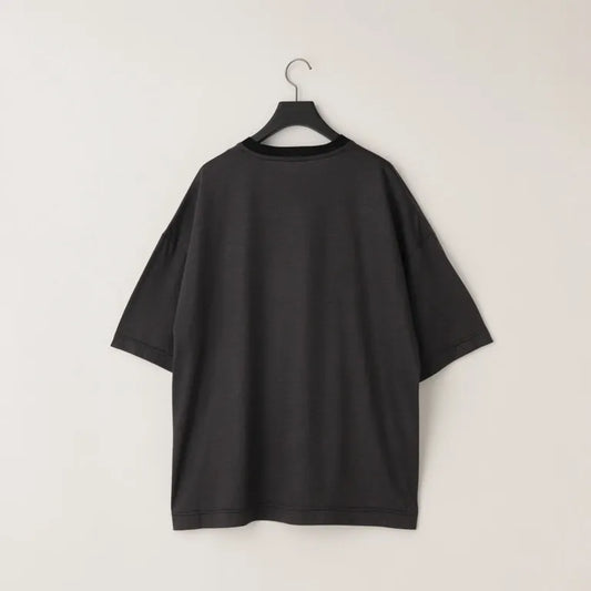 KANEMASA PHIL. - 32G Wool Stripe SS Tee - CHARCOAL