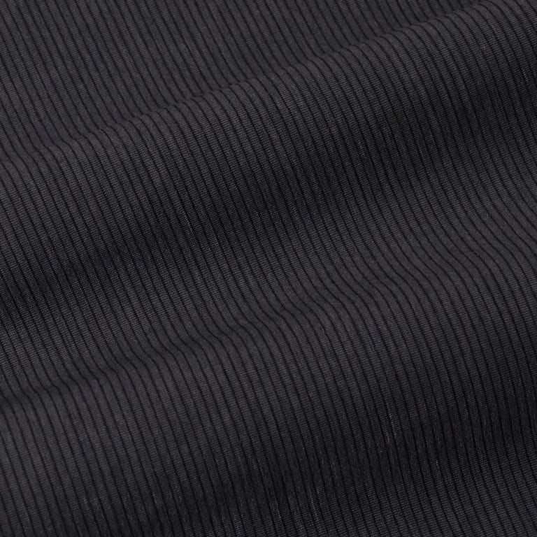 KANEMASA PHIL. - 32G Wool Stripe SS Tee - CHARCOAL