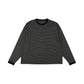 KANEMASA PHIL. - 36G Wool Stripe LS Tee - BLACK