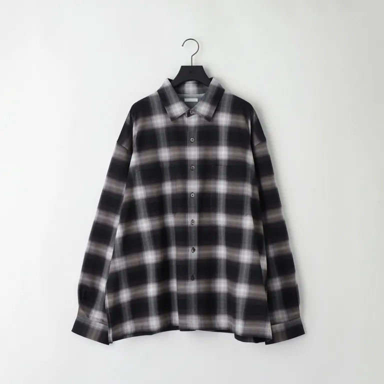 KANEMASA PHIL. - 28G Ombre Check Balise Shirt - BLACK WHITE