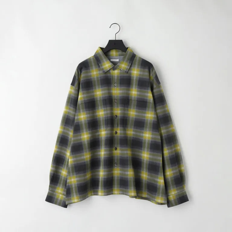 KANEMASA PHIL. - 28G Ombre Check Balise Shirt - CHARCOAL YELLOW