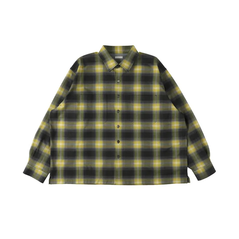 KANEMASA PHIL. - 28G Ombre Check Balise Shirt - CHARCOAL YELLOW