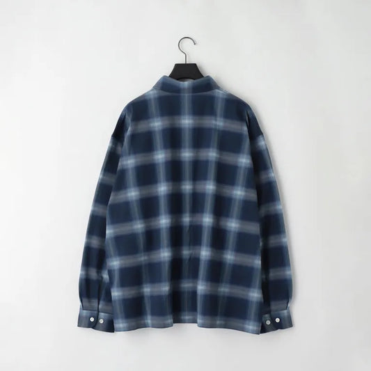 KANEMASA PHIL. - 28G Ombre Check Balise Shirt - NAVY BLUE