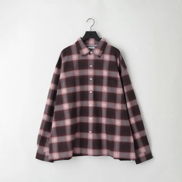 KANEMASA PHIL. - 28G Ombre Check Balise Shirt - PINK BEIGE