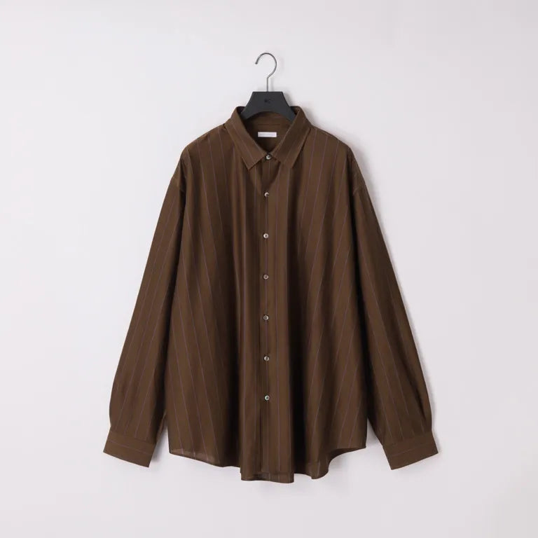 KANEMASA PHIL. - 46G Stripe Atmosphere Shirt - BROWN BLUE