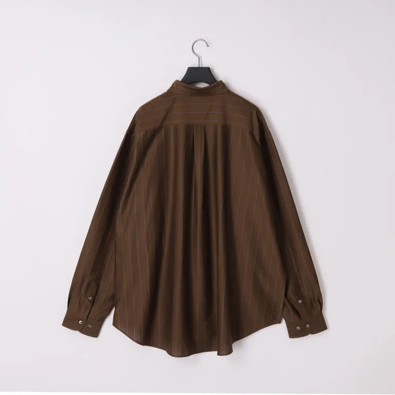 KANEMASA PHIL. - 46G Stripe Atmosphere Shirt - BROWN BLUE